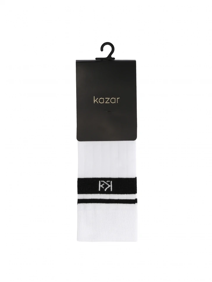Kazar White Cotton Men's Socks