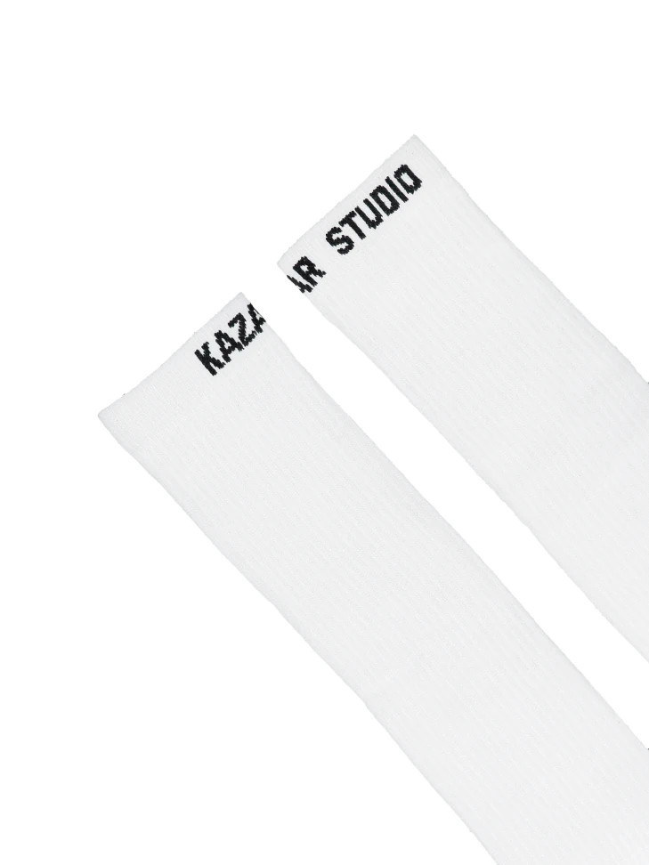 Kazar White Cotton Socks