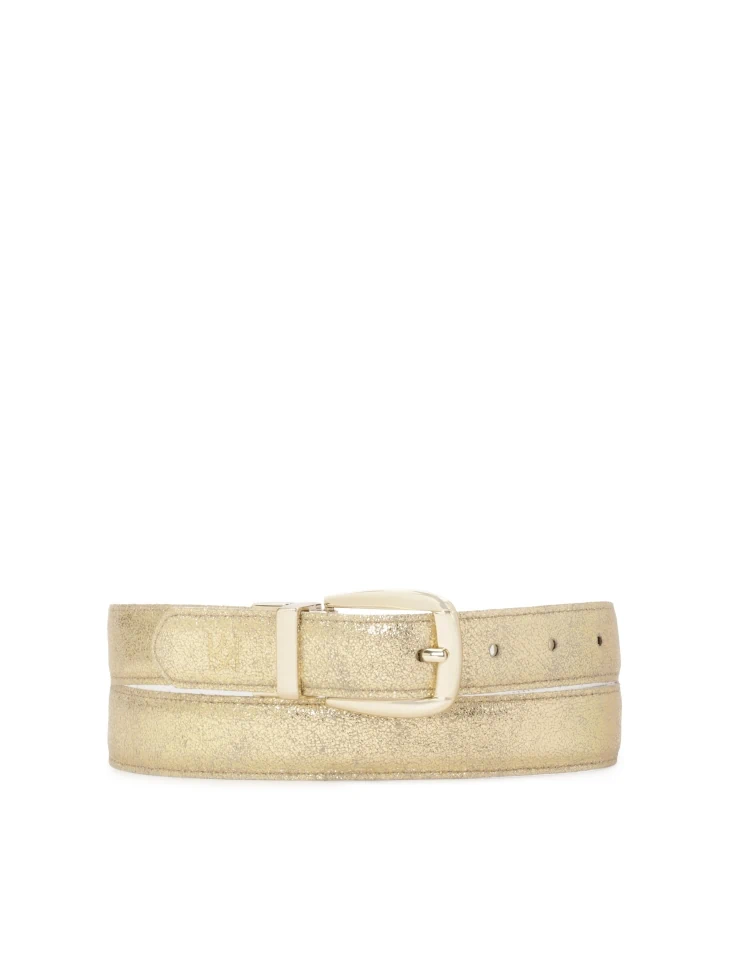 Kazar White-gold Belt With A Rotating Buckle