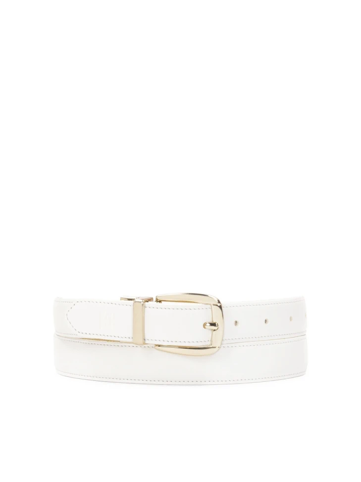 kazar White-gold belt with a rotating buckle