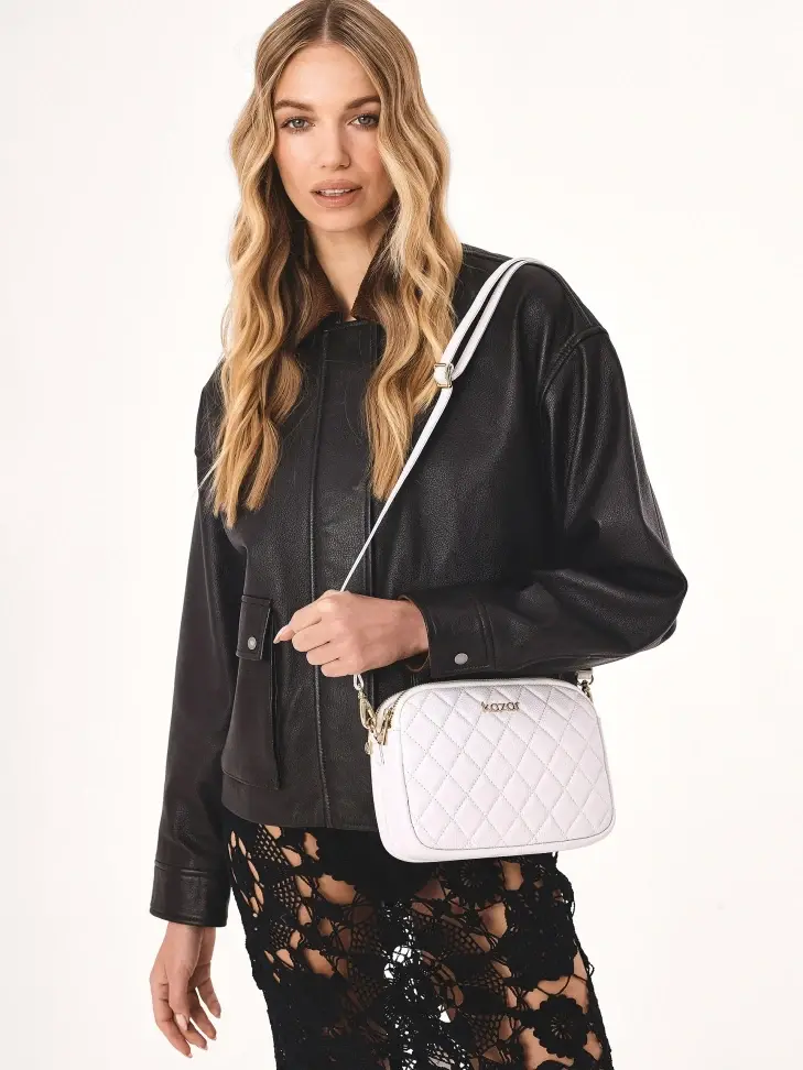 Kazar White Handbag With Striking Quilting