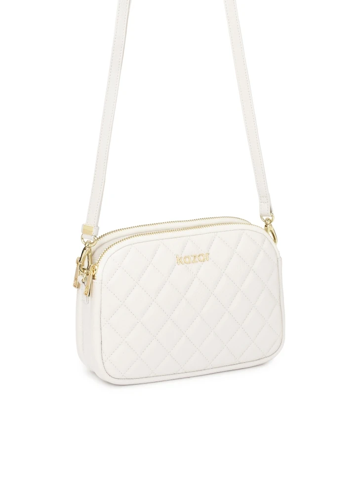 Kazar White Handbag With Striking Quilting
