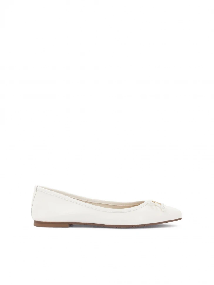 kazar White leather ballerinas with pendant