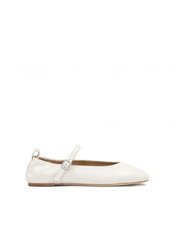 kazar White leather ballerinas with strap