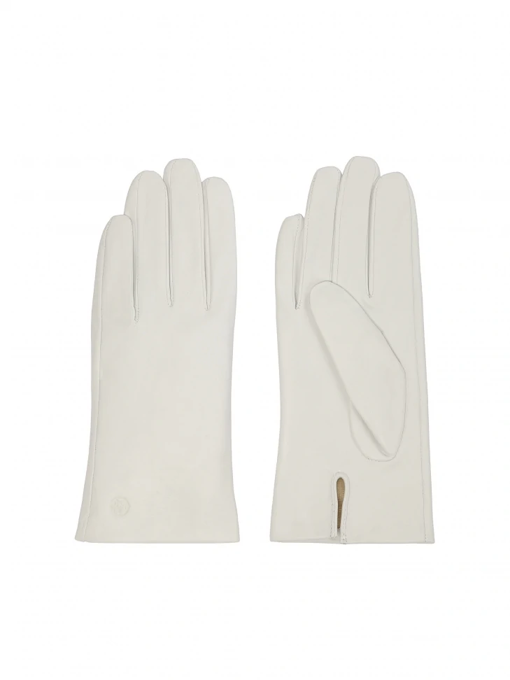 Kazar White Leather Gloves