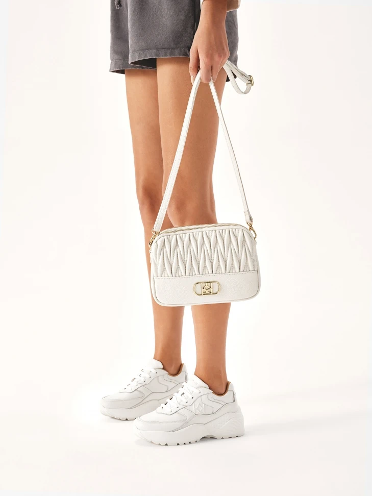 Kazar White Leather Sneakers On A Thick Sole