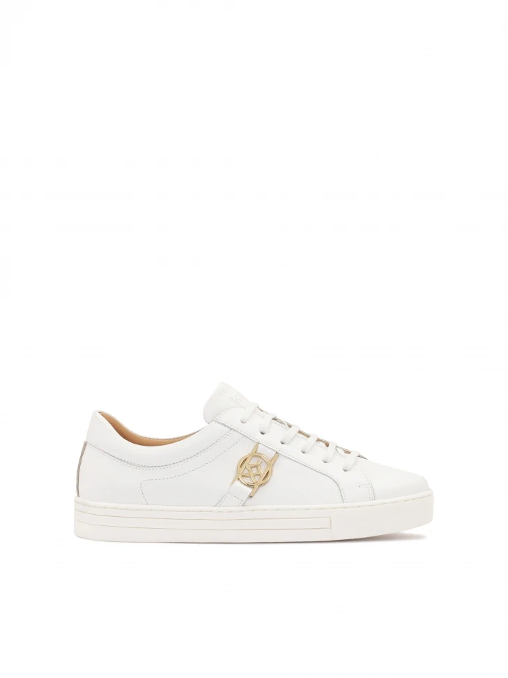 kazar White leather sneakers with golden elements