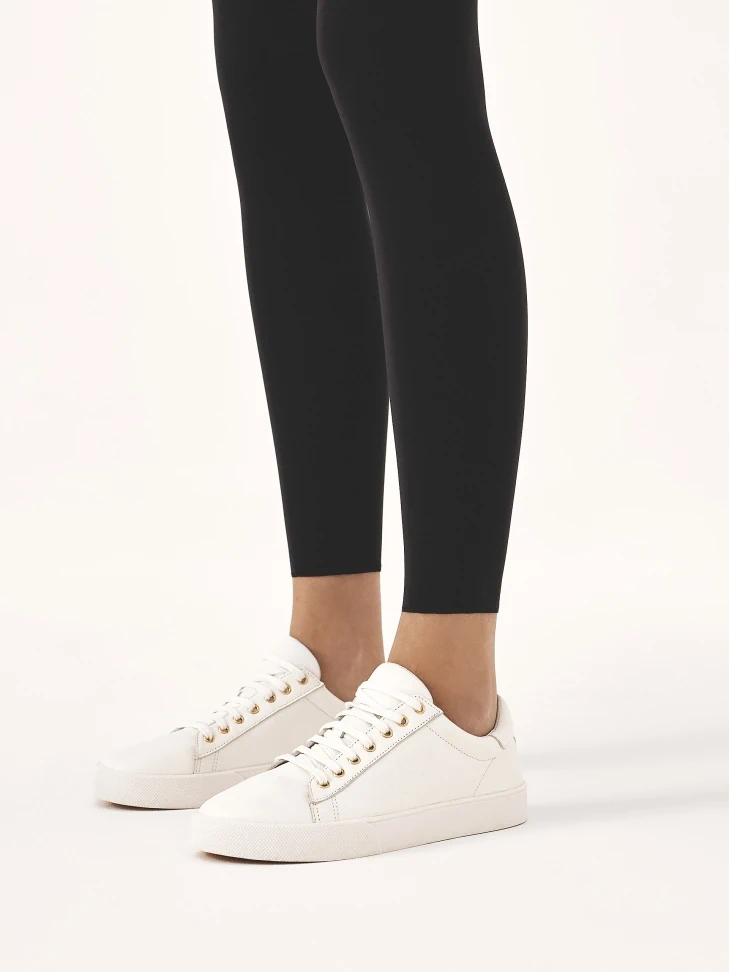 Kazar White Minimalist Leather Sneakers