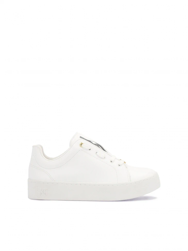 kazar White minimalist sneakers on a simple sole