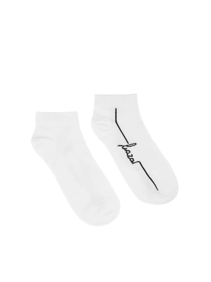Kazar White Short Socks With Logo