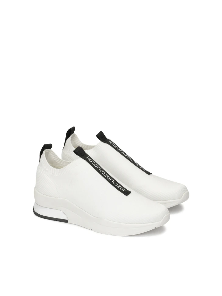 Kazar White Slip-on Sneakers In Fabric