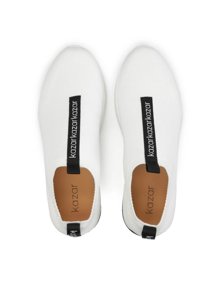 Kazar White Slip-on Sneakers In Fabric