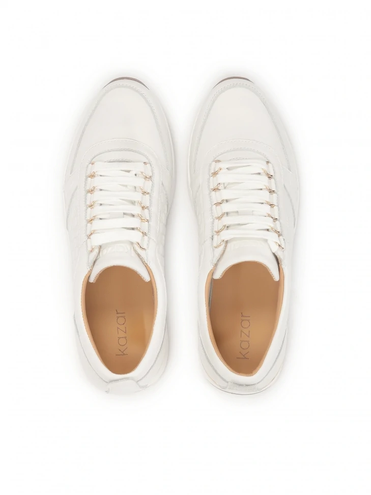 Kazar White Sneakers On A Raised Sole