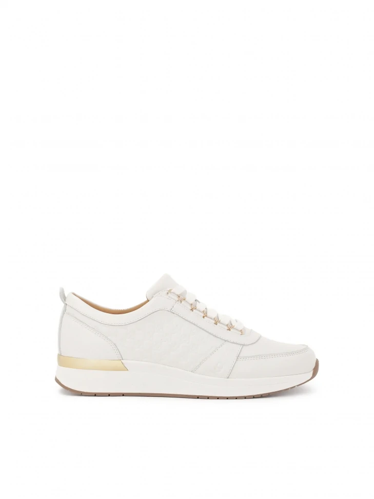 kazar White sneakers on a raised sole