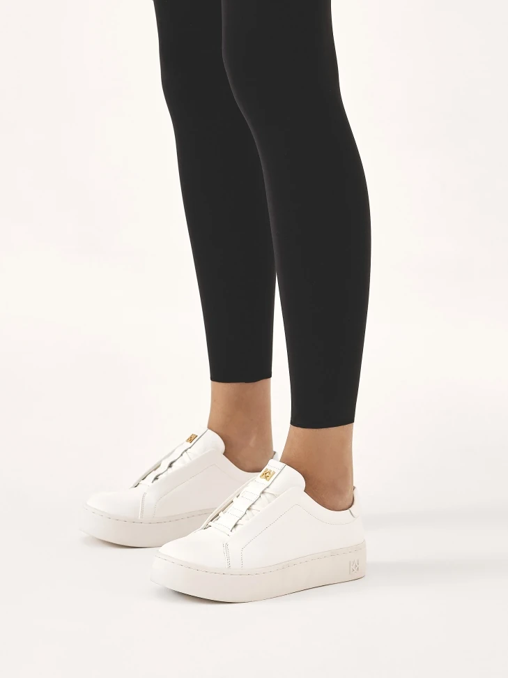 Kazar White Sneakers With Covered Lace Handles