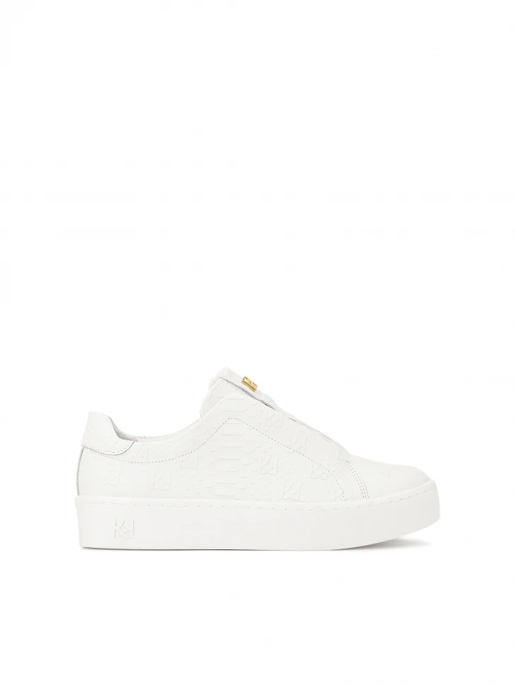 kazar White sneakers with embossed KAZAR monograms