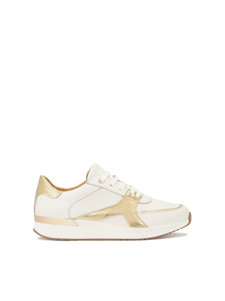kazar White sneakers with gold insert