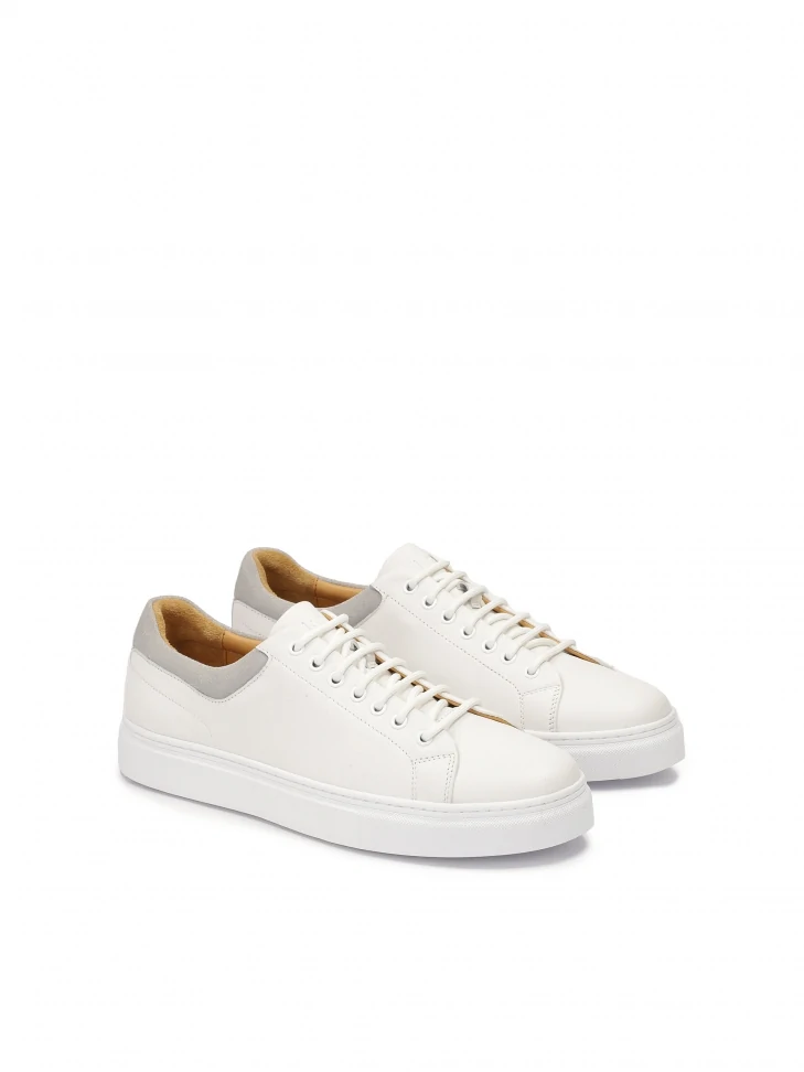 Kazar White Sneakers With Grey Heel Counter