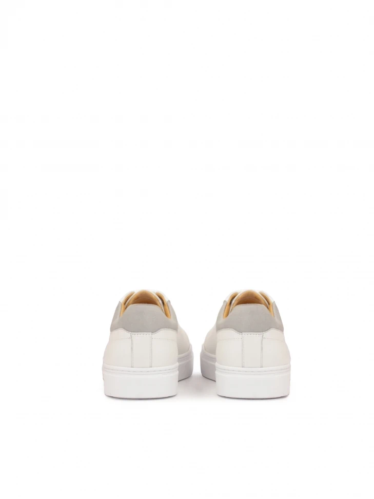 Kazar White Sneakers With Grey Heel Counter