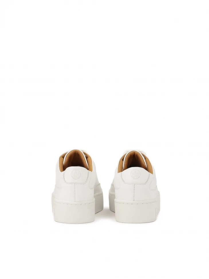 Kazar White Sneakers With Perforation On The Nose