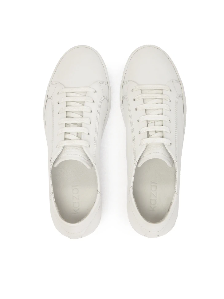 Kazar White Sneakers With Smooth Upper