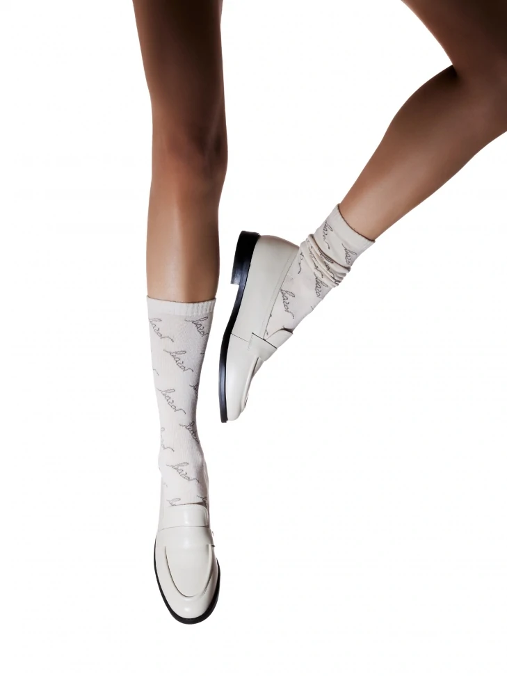 Kazar White Socks With KAZAR Logos