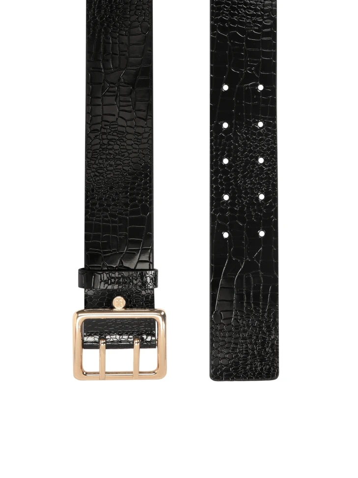 Kazar Wide Leather Belt With Two Rows Of Holes