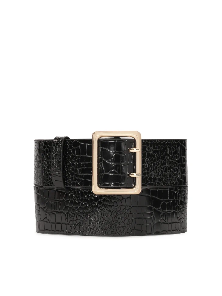 kazar Wide leather belt with two rows of holes