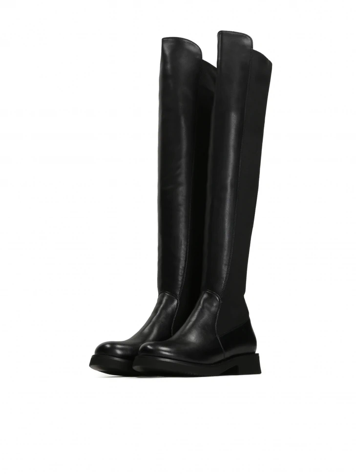 Kazar Women's Black Leather Over-the-knee Boots
