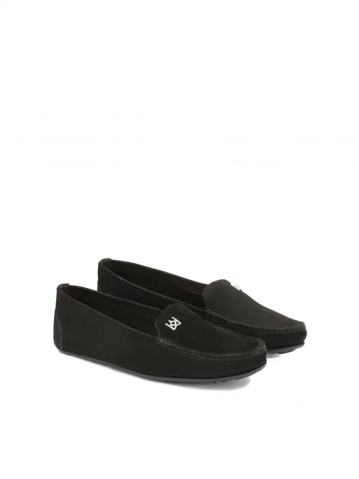 Kazar Women's Nubuck Black Moccasins