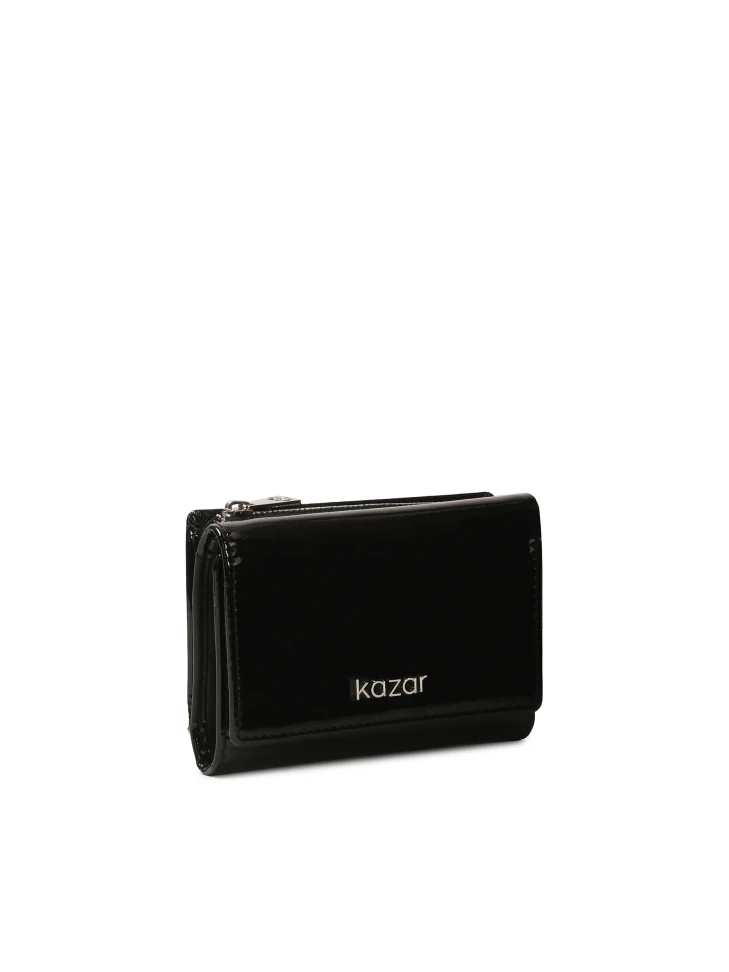 Kazar Wrinkled Glossy Leather Wallet