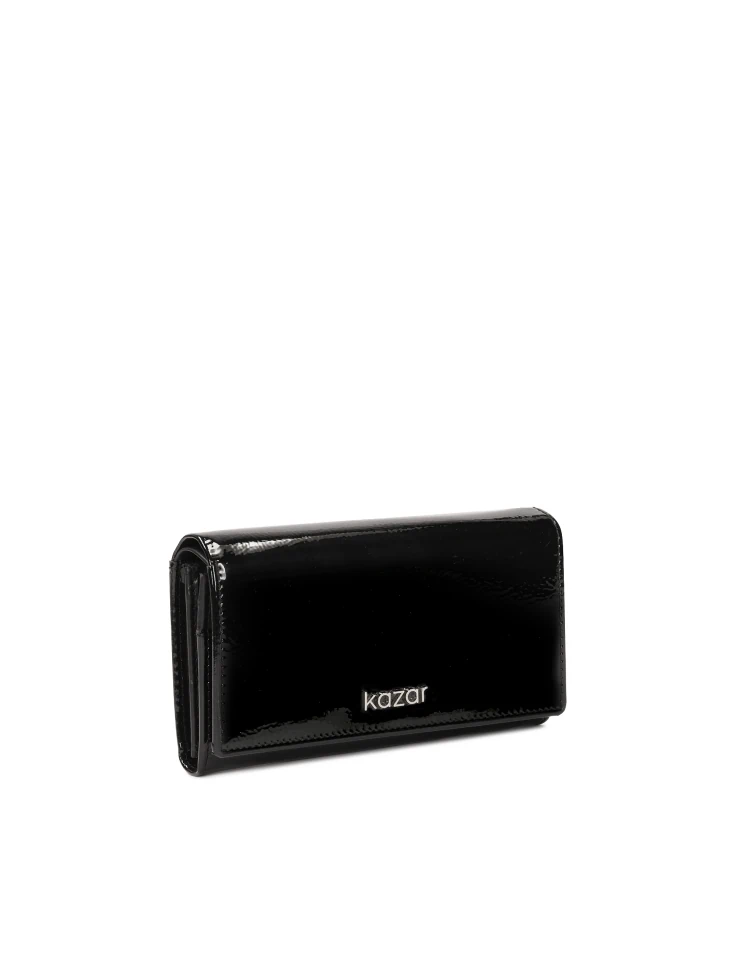 Kazar Wrinkled Patent Leather Wallet