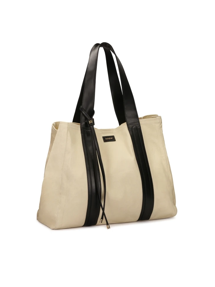 Kazar XXL Bag In Beige Fabric