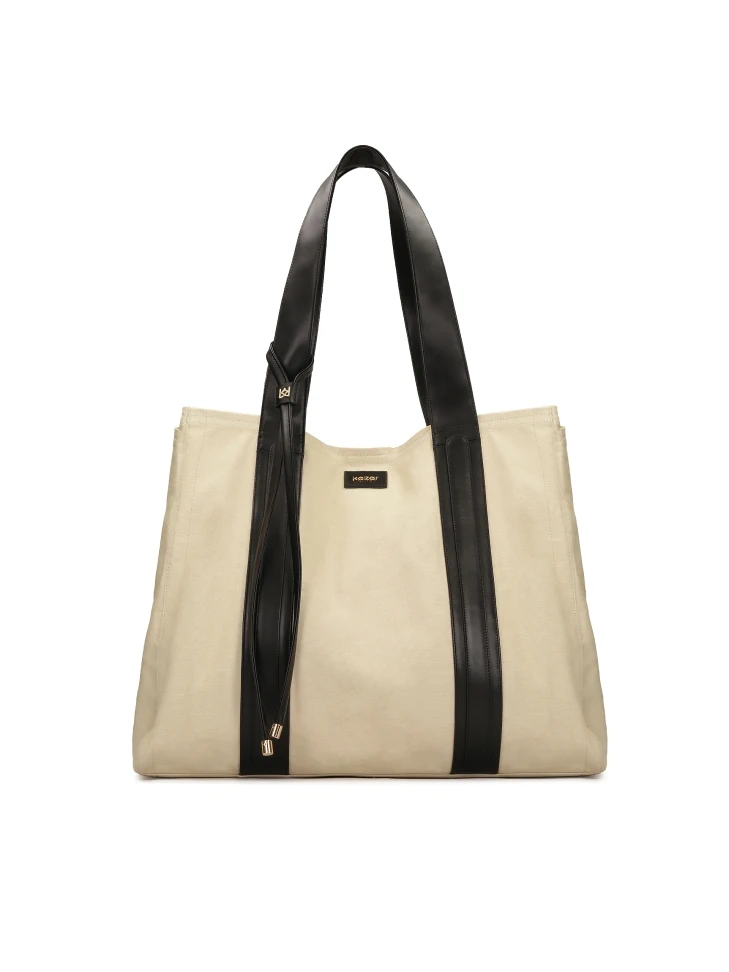 kazar XXL bag in beige fabric