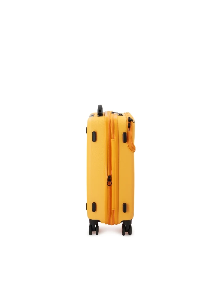 Kazar Yellow Cabin Suitcase With Embossed Design