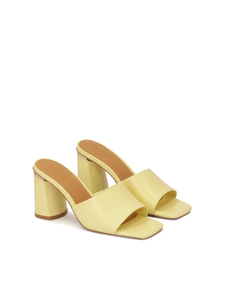 Kazar Yellow Mules On A Block