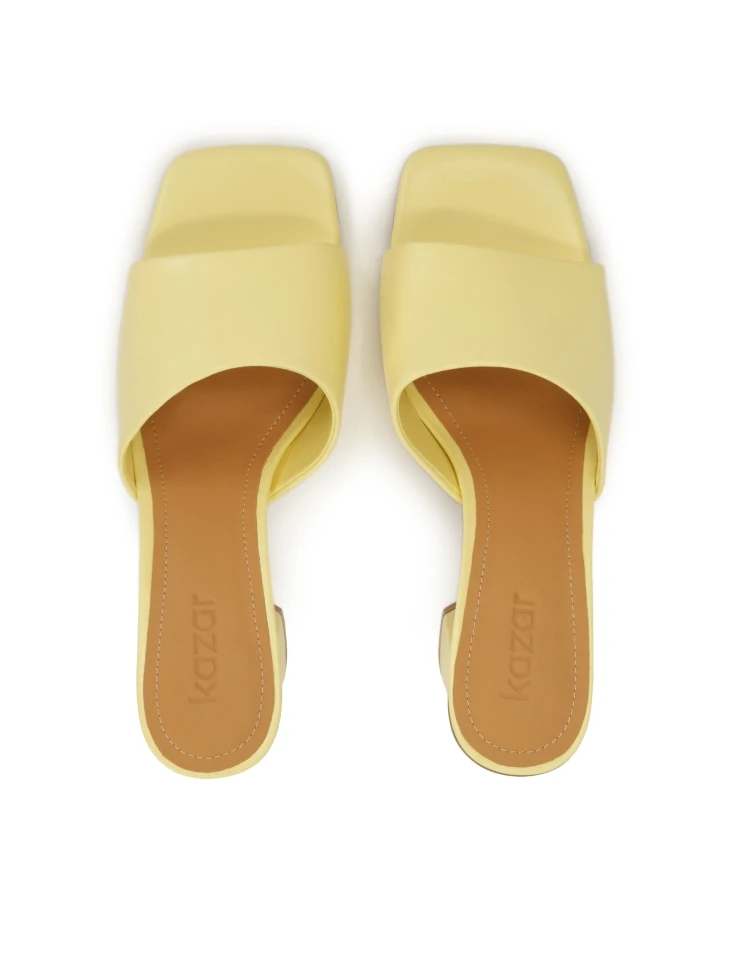 Kazar Yellow Mules On A Block