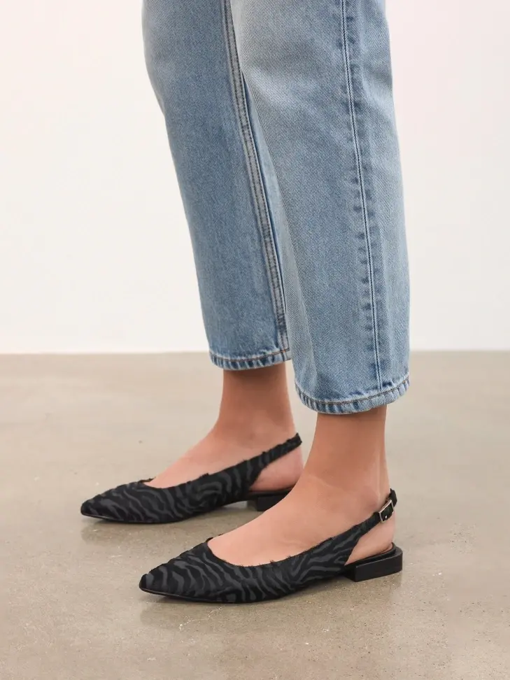 Kazar Zebra Pattern Flat Pumps