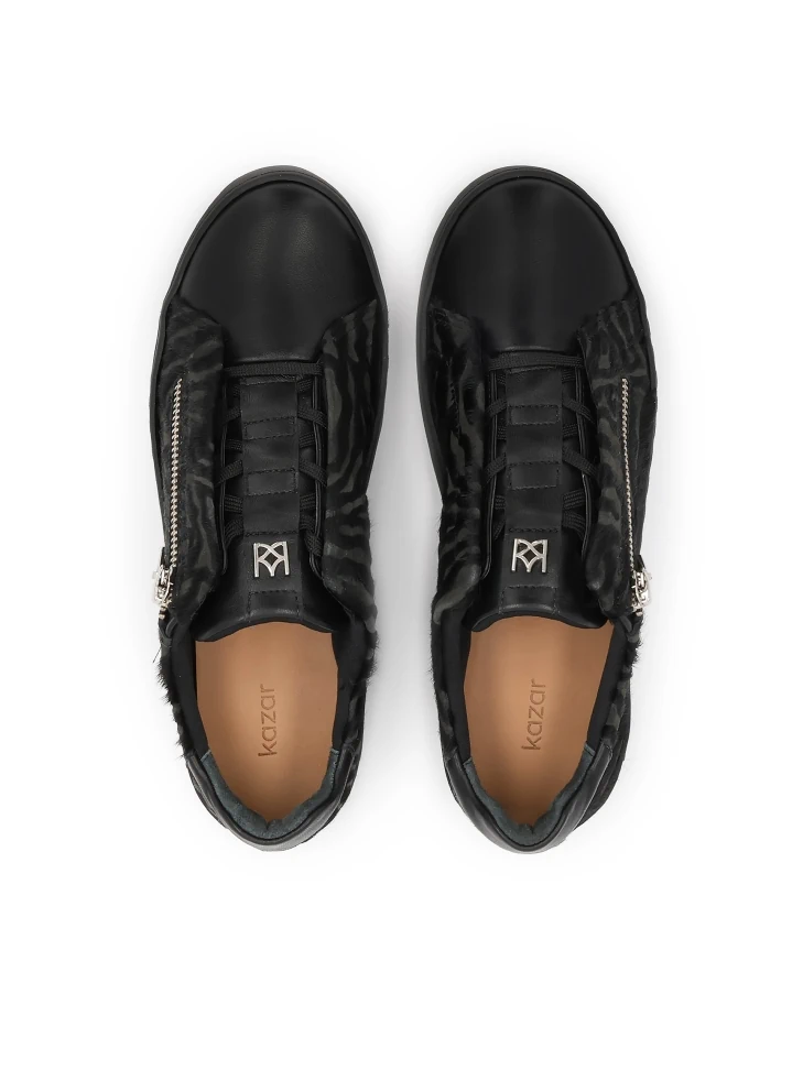 Kazar Zebra Pattern Natural Bristles Sneakers