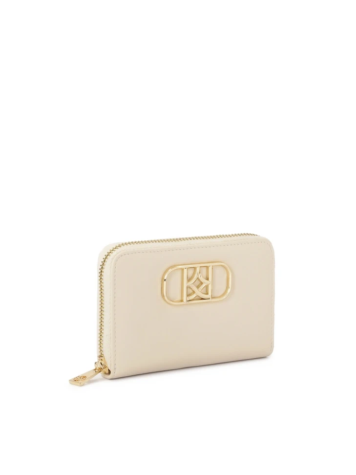 Kazar Zipped Wallet In Broken White Color