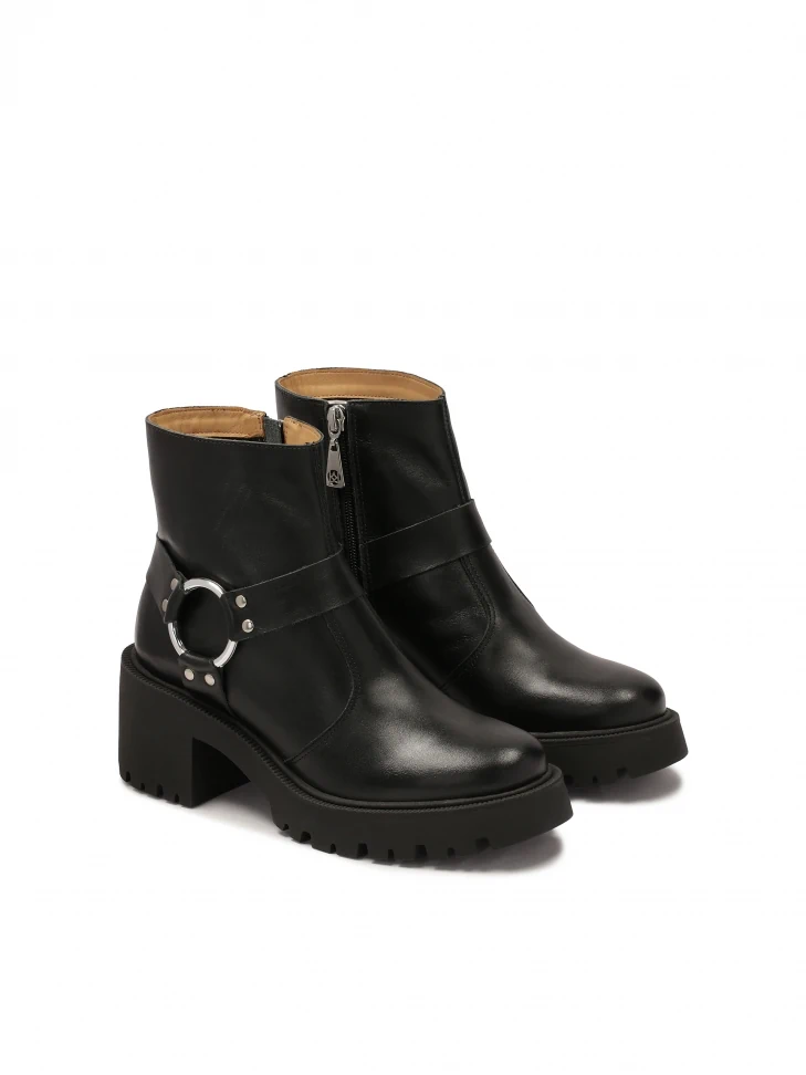 Kazar Zipper Boots With Wide Heels