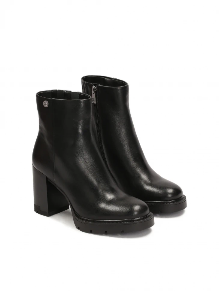 Kazar Zipper Boots With Wide Heels