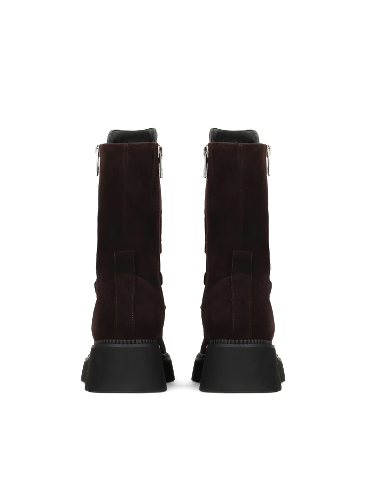 Kazar Zippered Boots With Decorative Lacing