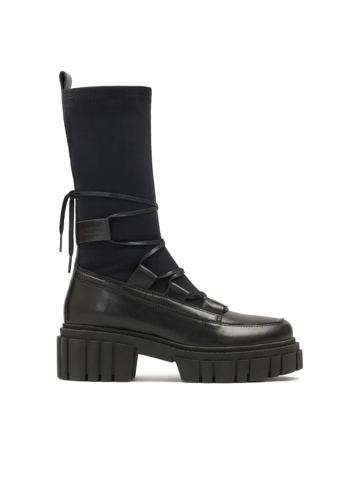 kazar Ladies' avant-garde ankle boots with sock upper and sturdy sole