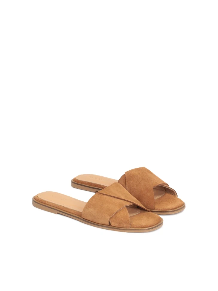 Kazar Ladies’ Brown Light And Comfortable Suede Slides