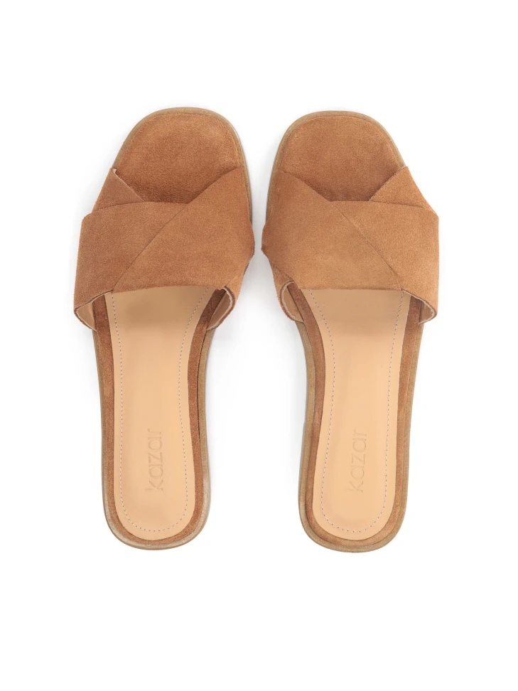 Kazar Ladies’ Brown Light And Comfortable Suede Slides