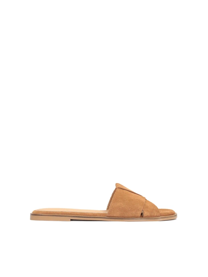 kazar Ladies’ brown light and comfortable suede slides