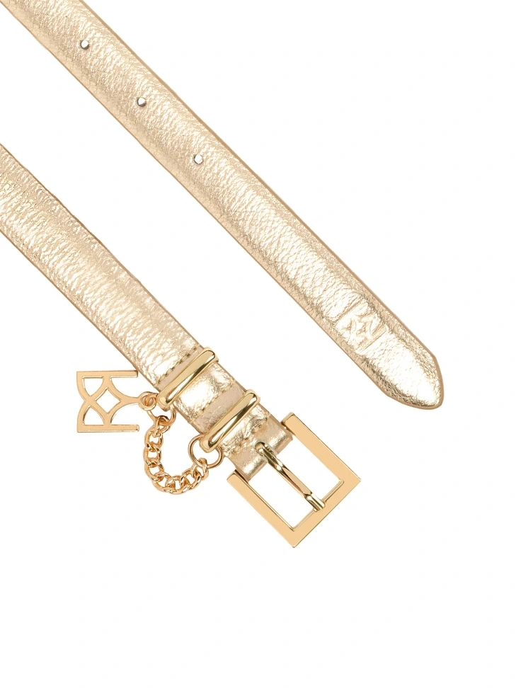 Kazar Ladies' Elegant Golden Belt With Chain And KAZAR Monogram