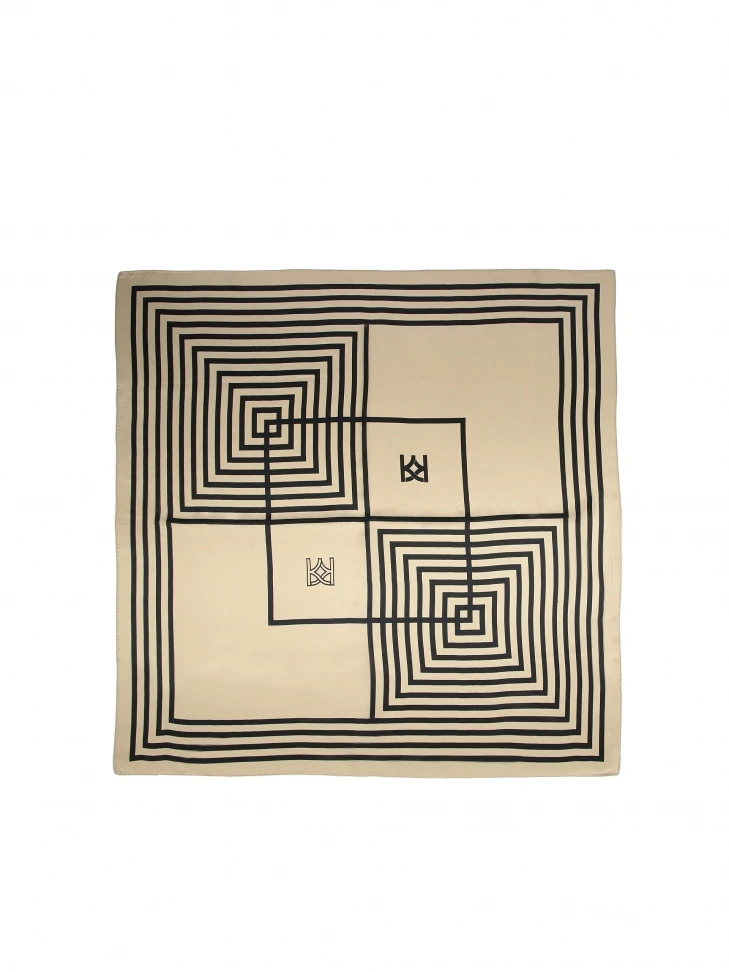 Kazar Ladies’ Elegant Silk Neckerchief In Squares And Monograms