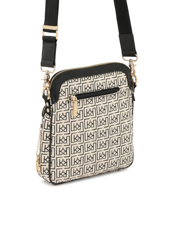 Kazar Ladies’ Fabric Urban Bag With An Embroidered Pattern